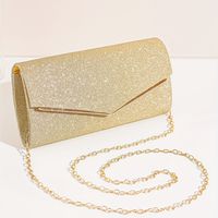 cartera larga de brillo a la moda bolso de cadena con solapa elegante bolso de noche para mujeres para usar en fiestas de carnaval