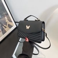 elegante bolso bandolera con decoracion de mariposas bolso de mano cuadrado de piel sintetica de moda con correa ajustable y asa superior