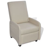 vidaxl sillon plegable de cuero sintetico color crema