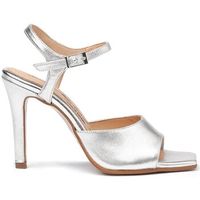 cbp - conbuenpie zapatos de tacon sandalias plata de piel con tacon alto by cbp para mujer