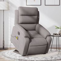 vidaxl sillon de masaje electrico reclinable elevable tela taupe