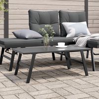 vidaxl mesa de jardin acero recubrimiento en polvo negro 90x45x35 cm