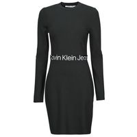 calvin klein jeans vestido logo elastic milano ls dress para mujer