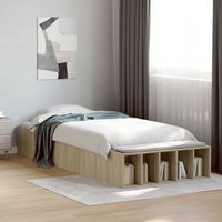 vidaxl estructura de cama madera de ingenieria roble sonoma 90x190 cm