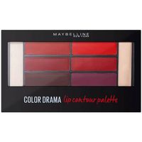 maybelline new york paleta de sombras de ojos color drama lip palette - 01 crimson vixen para mujer