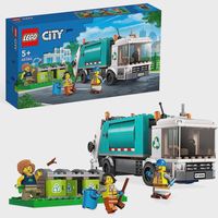 lego 60386 city camion de reciclaje juguete de aprendizaje vehiculo de basura con 3 contenedores