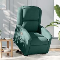 vidaxl sillon reclinable elevable terciopelo verde oscuro