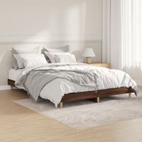 vidaxl estructura de cama sin colchon madera marron roble 140x190 cm