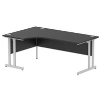 impulse 1800 lh crescent desk blacksilver cantilever leg