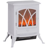 homcom chimenea electrica 1000w2000w con ventanas 45x285x54cm blanca