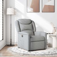 vidaxl sillon reclinable de tela gris claro