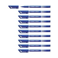 stabilo sensor cushion tip fineliner pen blue pack of 10 18941