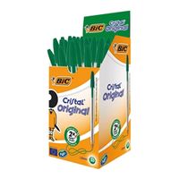 bic cristal ballpoint pen medium green 50 pack