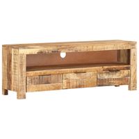 vidaxl mueble para tv de madera maciza de mango rugosa 110x30x40 cm