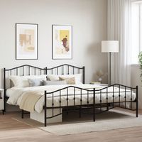 vidaxl estructura cama sin colchon con estribo metal negro 193x203 cm