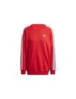 sudadera adidas essentials 3-stripes oversized fleece mujer rojo