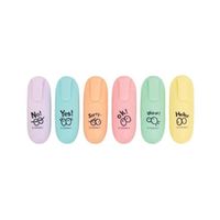 q-connect fun mini highlighter pens pastel assorted pack of 6