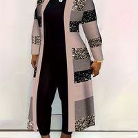 tunicas abiertas delanteras con estampado de patchwork abrigo largo y versatil de manga larga para otono e invierno ropa de mujer