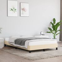 vidaxl estructura de cama sin colchon tela crema 120x200 cm