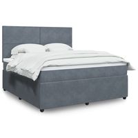 vidaxl cama box spring con colchon terciopelo gris oscuro 180x200 cm