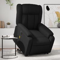 vidaxl sillon de masaje elevable electrico cuero sintetico negro