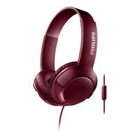 philips bass plus shl3075 auriculares con microfono rojo