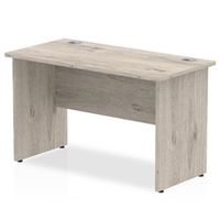 impulse 1200 x 600mm straight desk grey oak top panel end leg