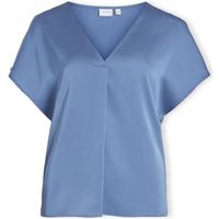 vila blusa noos top ellette v - coronet blue para mujer