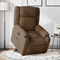 vidaxl sillon reclinable elevable de tela marron