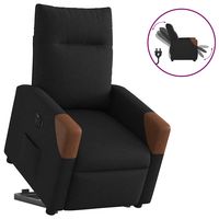 vidaxl sillon electrico reclinable elevable de tela negro