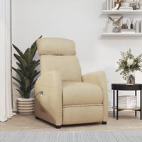 vidaxl sillon elevable tela crema