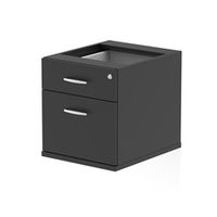 impulse 2 drawer fixed pedestal black