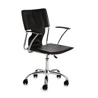 silla de oficina en polipiel negra a8696 x l55 x p54