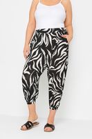 yours pantalon capri bombacho blanco y negro cebra mujer curvy y tallas grandes yours