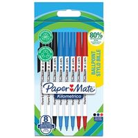 papermate kilometrico ballpoint pen medium 10mm assorted pack of 8