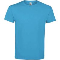 sols camiseta imperial camiseta color aqua-100 algodon semi-peinado para mujer