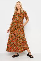 yours vestido largo de flores naranja mujer curvy y tallas grandes yours