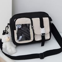 bolso cuadrado informal minimalista de color bloque bolso escolar para uso diario que combina con todo para mujeres