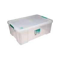 storestack 51 litre storage box w660xd440xh230mm clear