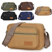 bolsa bandolera cuadrada de lona retro versatil con correas de hombro ajustables para hombres y mujeres bolso bandolera informal para el trabajo diario y actividades al aire libre