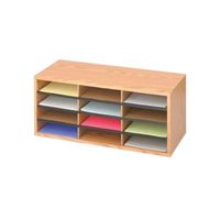 safco 12 compartment literature organiser oak