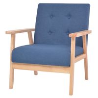 vidaxl sillon de tela azul