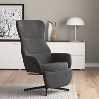 vidaxl sillon de relax con reposapies terciopelo gris oscuro