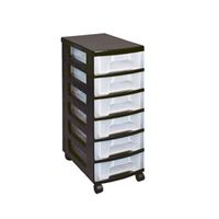 really useful plastic storage tower with 6 drawers black