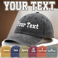 gorra de beisbol personalizada con estampado de letras de moda lavada y desgastada con texto personalizable gorras de papa ligeras y ajustables para hombres y mujeres ideales para deportes