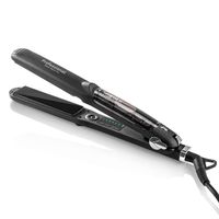 haeger steam styler pro plancha de pelo con sistema de vapor y placa de titanio negra