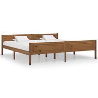 vidaxl estructura cama sin colchon madera pino marron miel 200x200 cm