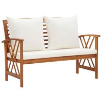 vidaxl banco de jardin con cojines 119 cm madera maciza de acacia