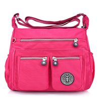 bolso de bandolera con multiples bolsillos bolso de mensajero de nylon impermeable bolso ligero de hombro para viajar