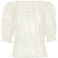 lisca blusa top transparente con mangas tres cuartos limitless cheek para mujer